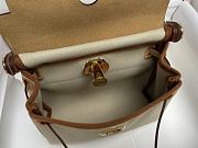 Okify Hermes Herbag 20 In Brown And White With Gold Hardware  - 4
