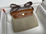 Okify Hermes Herbag 20 In Brown And White With Gold Hardware  - 1