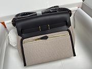 Okify Hermes Herbag 20 In Black And Beige With Gold Hardware  - 2