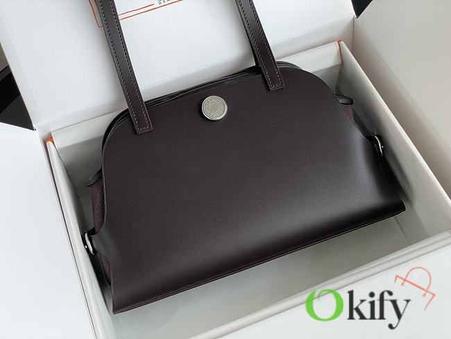Okify Hermes Tablier Sellier Bag In Dark Brown 26x16x9cm  - 1