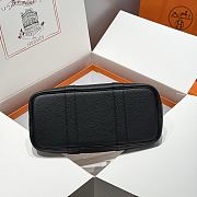 Okify Hermes Garden Party Bag In Black And White With Inner Dark Blue 30cm - 5
