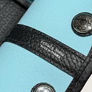 Okify Hermes Garden Party Bag In Black And White With Inner Blue 30cm - 3