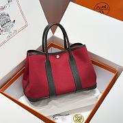 Okify Hermes Garden Party Bag In Black And Red 30cm - 1
