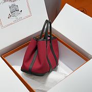 Okify Hermes Garden Party Bag In Black And Red 30cm - 4