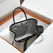 Okify Hermes Garden Party Bag In Black And White 30cm - 6