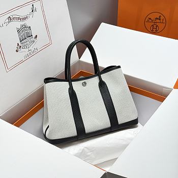 Okify Hermes Garden Party Bag In Black And White 30cm