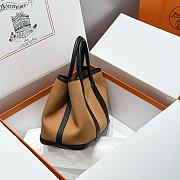 Okify Hermes Garden Party Bag In Brown And Black 30cm - 2