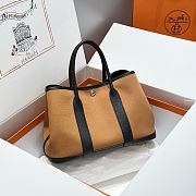 Okify Hermes Garden Party Bag In Brown And Black 30cm - 1