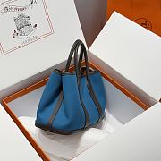 Okify Hermes Garden Party Bag In Blue And Black 30cm - 6