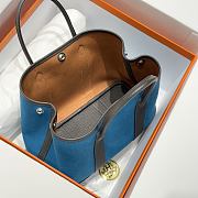 Okify Hermes Garden Party Bag In Blue And Black 30cm - 3