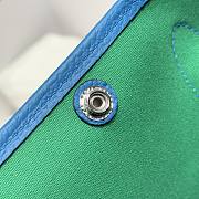 Okify Hermes Garden Party Bag In White And Blue With Inner Green 30cm - 6