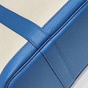 Okify Hermes Garden Party Bag In White And Blue With Inner Green 30cm - 5