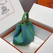 Okify Hermes Garden Party Bag In Blue And Green 30cm - 6
