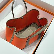 Okify Hermes Garden Party Bag In Orange And Gray 30cm - 6
