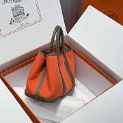 Okify Hermes Garden Party Bag In Orange And Gray 30cm - 4