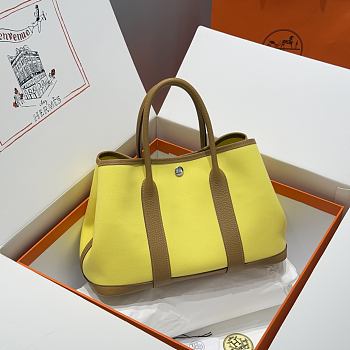 Okify Hermes Garden Party Bag In Yellow And Brown 30cm
