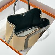 Okify Hermes Garden Party Bag In Beige And Gray 30cm - 6