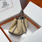 Okify Hermes Garden Party Bag In Beige And Gray 30cm - 5