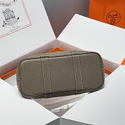 Okify Hermes Garden Party Bag In Light Brown And Gray 30cm - 5
