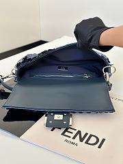 Okify Fendi Baguette Sequin Bag In Dark Blue 27x7x13cm  - 4