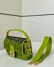 Okify Fendi Baguette Sequin Bag In Green 27x7x13cm  - 4