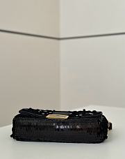 Okify Fendi Baguette Sequin Bag In Black 27x7x13cm  - 4