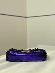 Okify Fendi Baguette Sequin Bag In Purple 27x7x13cm  - 5