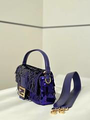 Okify Fendi Baguette Sequin Bag In Purple 27x7x13cm  - 3
