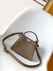 Okify Fendi Peekaboo ISeeU Mini Bag In Gray 20x11x15.5cm - 4