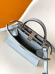Okify Fendi Peekaboo ISeeU Mini Bag In Blue 20x11x15.5cm - 2