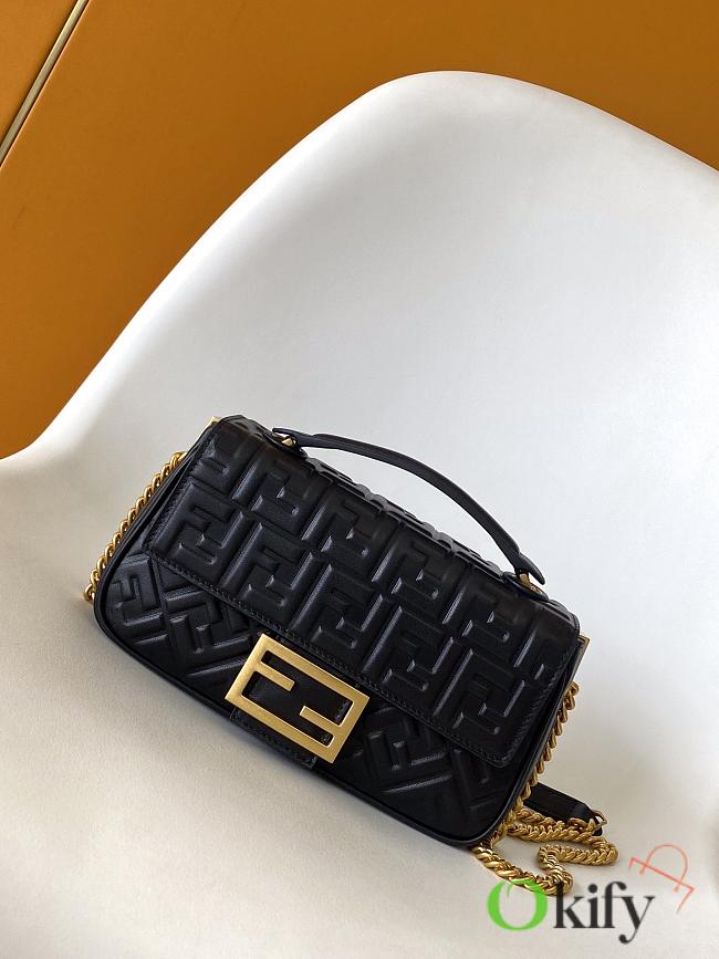 Okify Fendi Baguette Bag In Black 24x7x14.5cm - 1