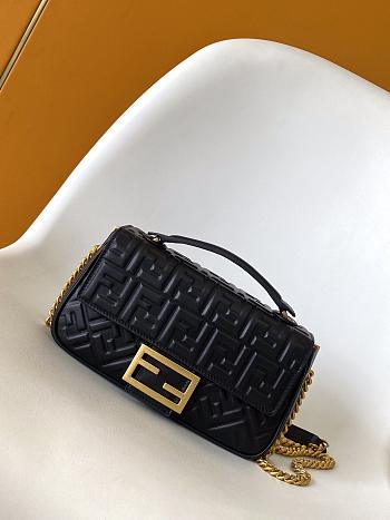 Okify Fendi Baguette Bag In Black 24x7x14.5cm
