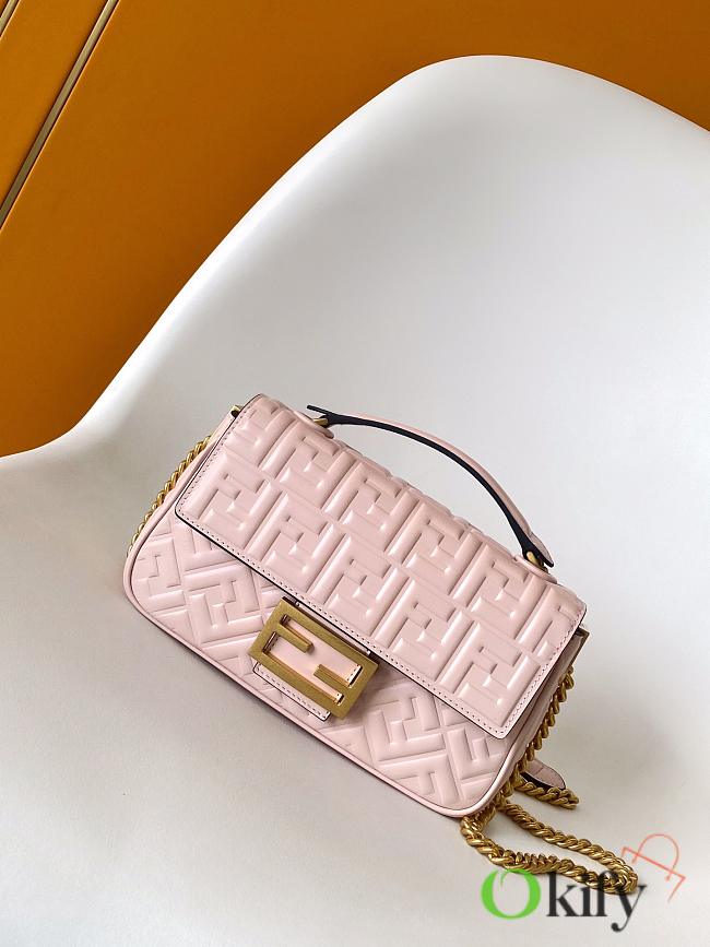Okify Fendi Baguette Bag In Pink 24x7x14.5cm - 1