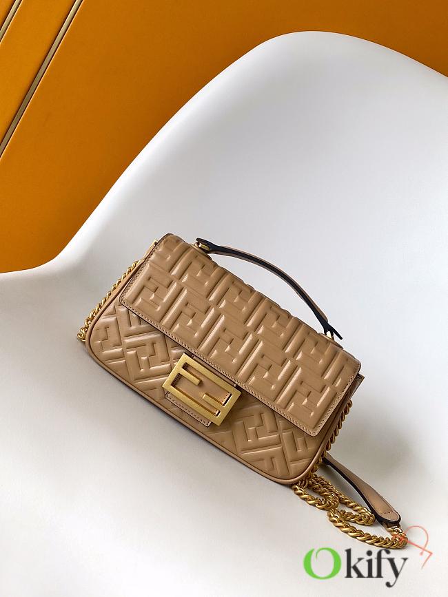 Okify Fendi Baguette Bag In Brown 24x7x14.5cm - 1