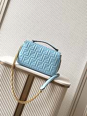 Okify Fendi Baguette Bag In Blue 24x7x14.5cm - 6