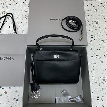 Okify Balenciaga Mini Rodeo Bag In Black With Silver Hardware 22x10x8.3cm
