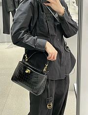 Okify Balenciaga Mini Rodeo Bag In Black Crocodile 22x10x8.3cm - 4