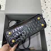 Okify Balenciaga Mini Rodeo Bag In Black Crocodile 22x10x8.3cm - 3