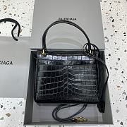 Okify Balenciaga Mini Rodeo Bag In Black Crocodile 22x10x8.3cm - 2