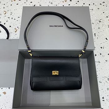 Okify Balenciaga Bel Air Flap Bag XS In Black 23x5.5x18cm
