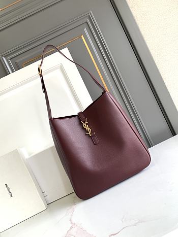 Okify YSL LE 5 À 7 Large Supple In Red Grained Leather 30x31x13cm
