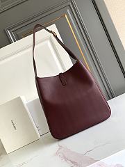 Okify YSL LE 5 À 7 Large Supple In Red Grained Leather 30x31x13cm - 4