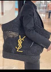 Okify YSL Icare Maxi Raffia Tote In Black 37/55x43x5cm - 6