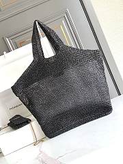 Okify YSL Icare Maxi Raffia Tote In Black 37/55x43x5cm - 4