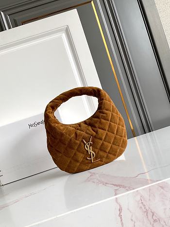 Okify YSL Icarino In Caramel Quilted Suede Bag 17x13x3cm 