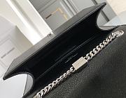 Okify YSL Kate Embossed Leather Bag In Black With Silver Hardware 20x12.5x5cm - 5