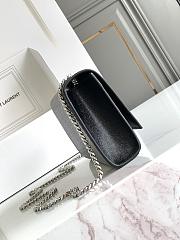 Okify YSL Kate Embossed Leather Bag In Black With Silver Hardware 20x12.5x5cm - 3