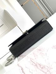 Okify YSL Kate Embossed Leather Bag In Black With Silver Hardware 20x12.5x5cm - 2