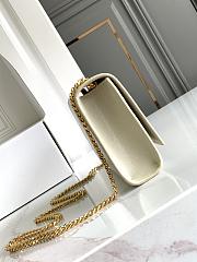 Okify YSL Kate Embossed Leather Bag In White With Gold Hardware 20x12.5x5cm - 3