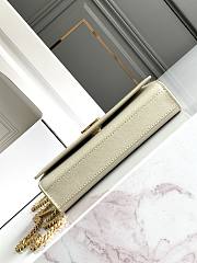 Okify YSL Kate Embossed Leather Bag In White With Gold Hardware 20x12.5x5cm - 4